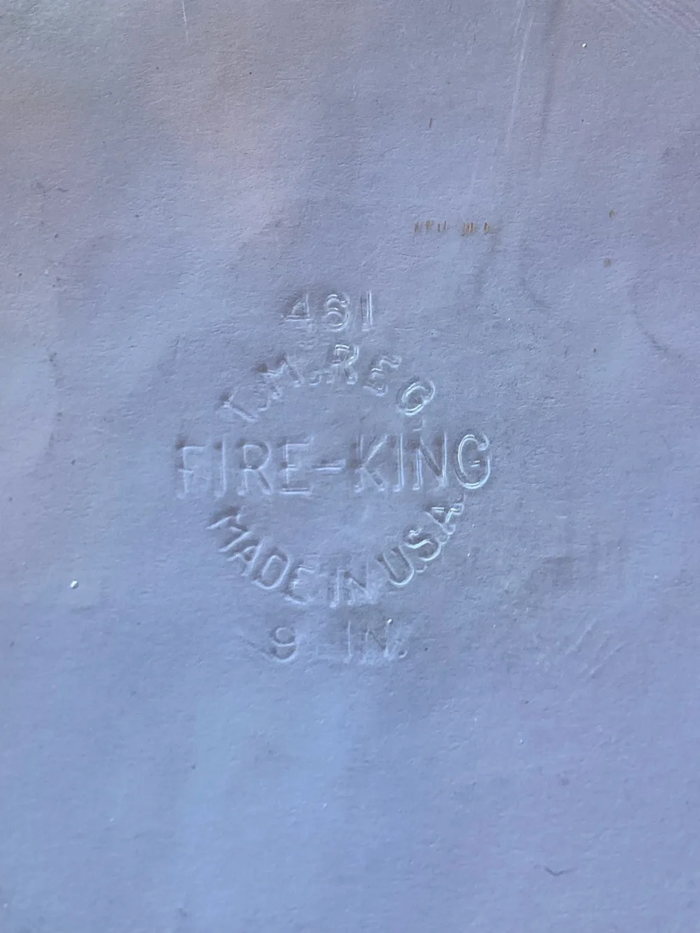 Fire King Vintage 9 Inch Pie Plate- number 461 - clear glass